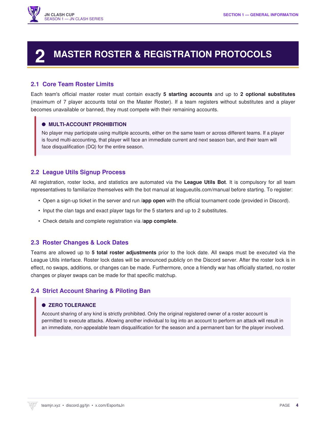 JNC Season 1 Rulebook Page 4